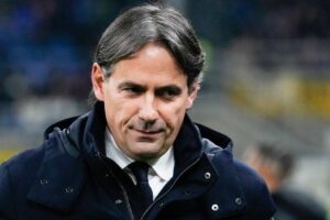 L'allenatore dell'Inter Simone Inzaghi sorride