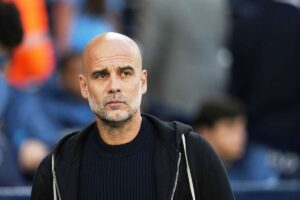 L'allenatore del Manchester City Pep Guardiola