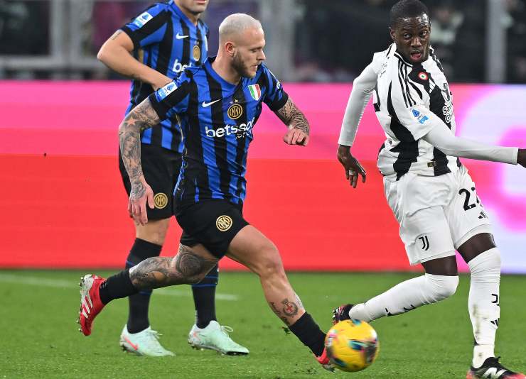 Federico Dimarco in azione contro la Juve