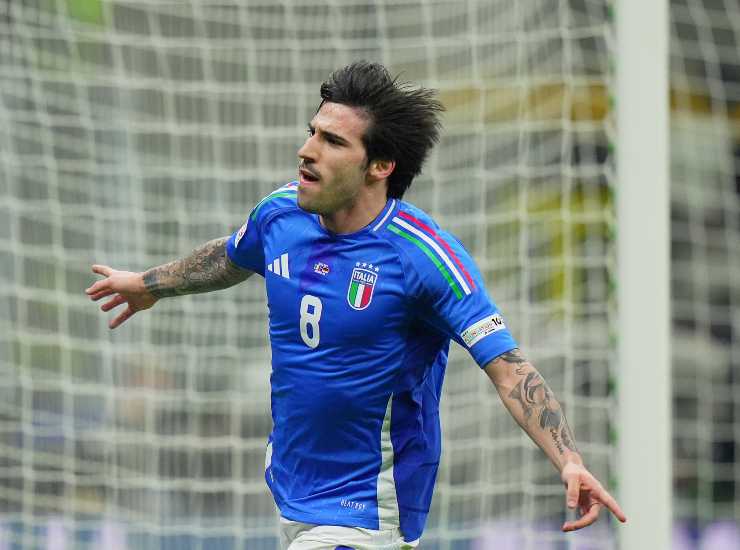 Il centrocampista dell'Italia e del Newcastle Sandro Tonali