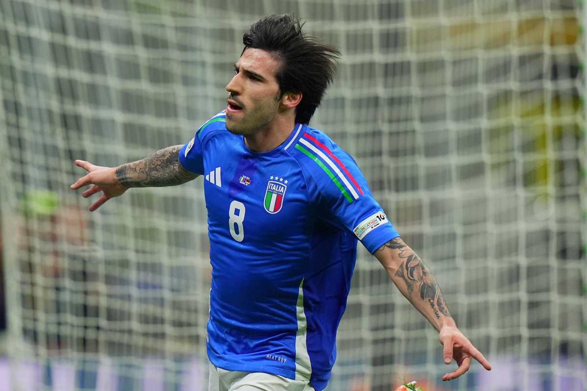 Sandro Tonali esulta