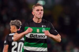 gyokeres esulta con lo sporting lisbona