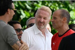 allegri, tare e ibrahimovic a milanello