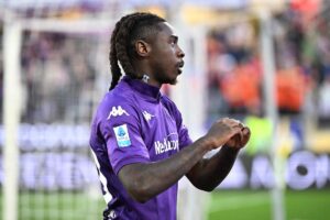 kean esulta con la fiorentina