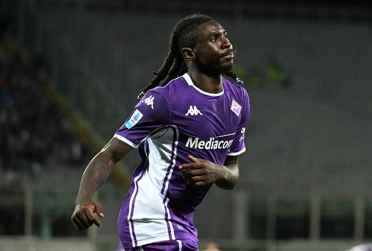 kean esulta con la fiorentina 