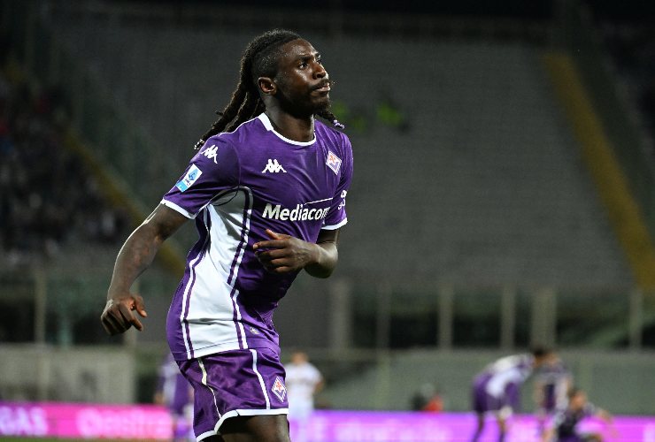 moise kean esulta con la fiorentina