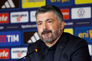 Primo piano di Gennaro Gattuso in conferenza stampa