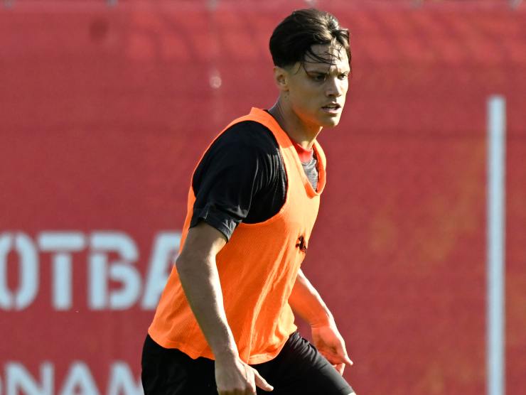 Samuele Ricci in allenamento con il Milan