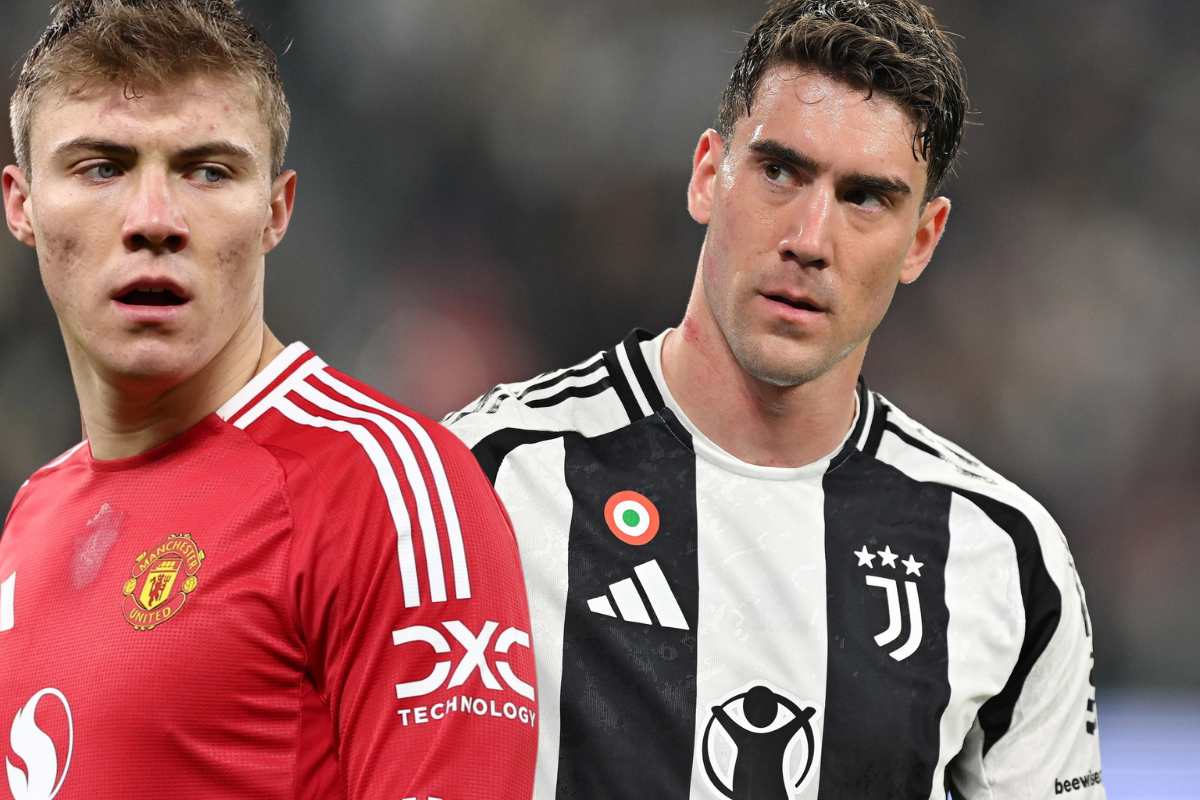 collage vlahovic e hojlund