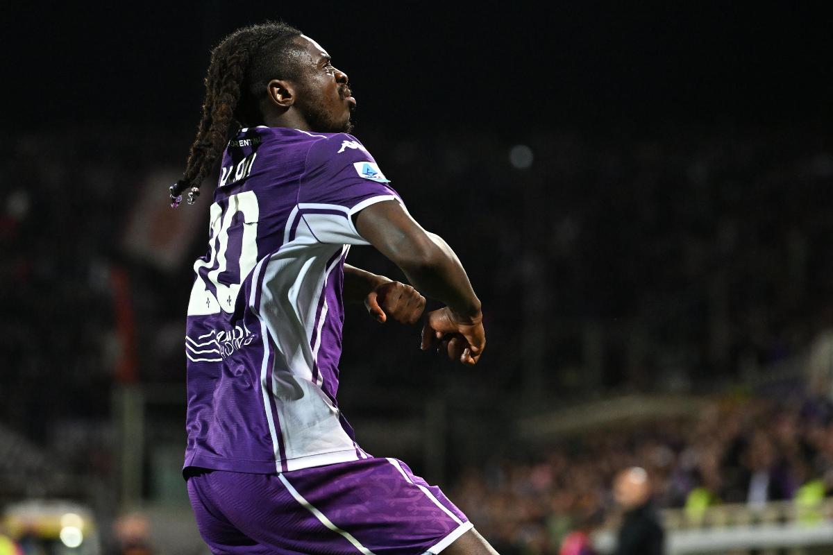 kean esulta con la fiorentina