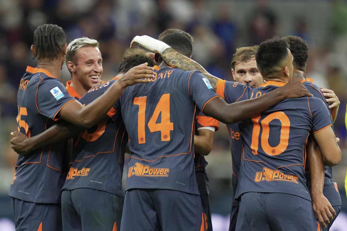 I giocatori dell'Inter dopo il gol al Sassuolo