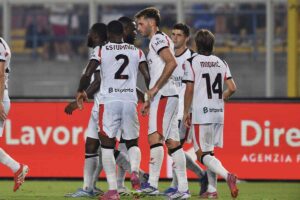 L'esultanza dei giocatori del Milan