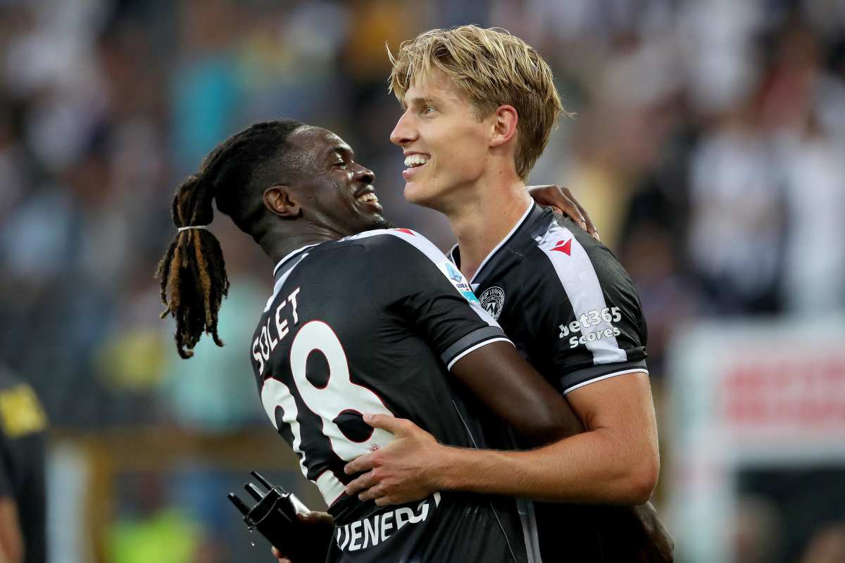 Solet e Kristensen esultano dopo un gol