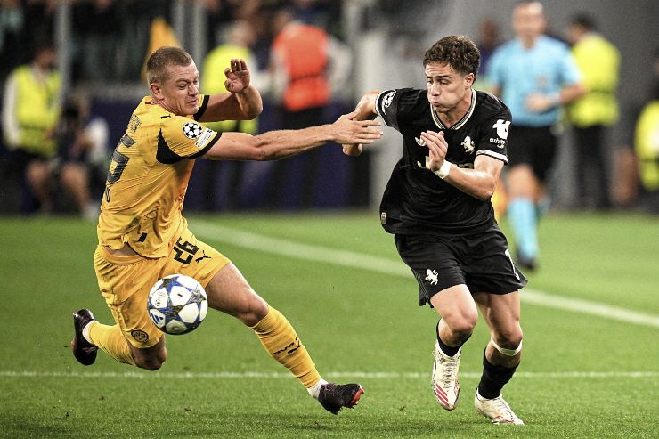 Kenan Yildiz in azione con la maglia della Juventus