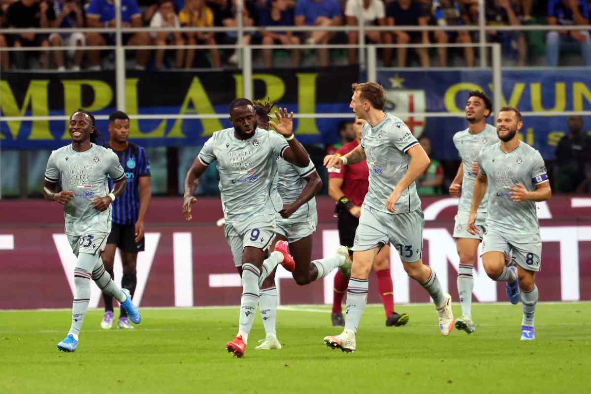esultanza calciatori Udinese