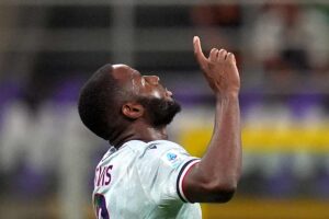Davis esulta dopo il gol segnato in Inter-Udinese