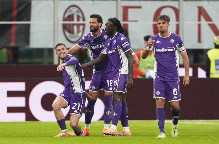 Giocatori della Fiorentina a Milano