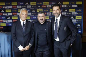Gattuso con Buffon e Gravina