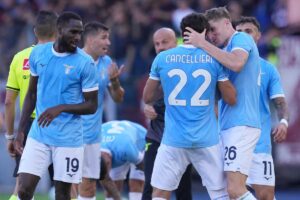Matteo Cancellieri esulta dopo il secondo gol contro il Torino