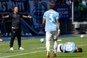 Mattia Zaccagni a terra infortunato