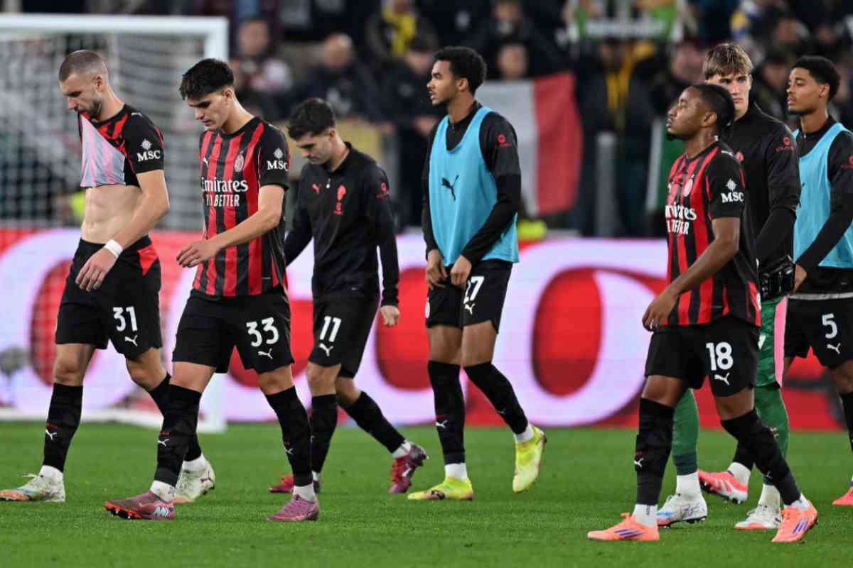 I giocatori del Milan in campo