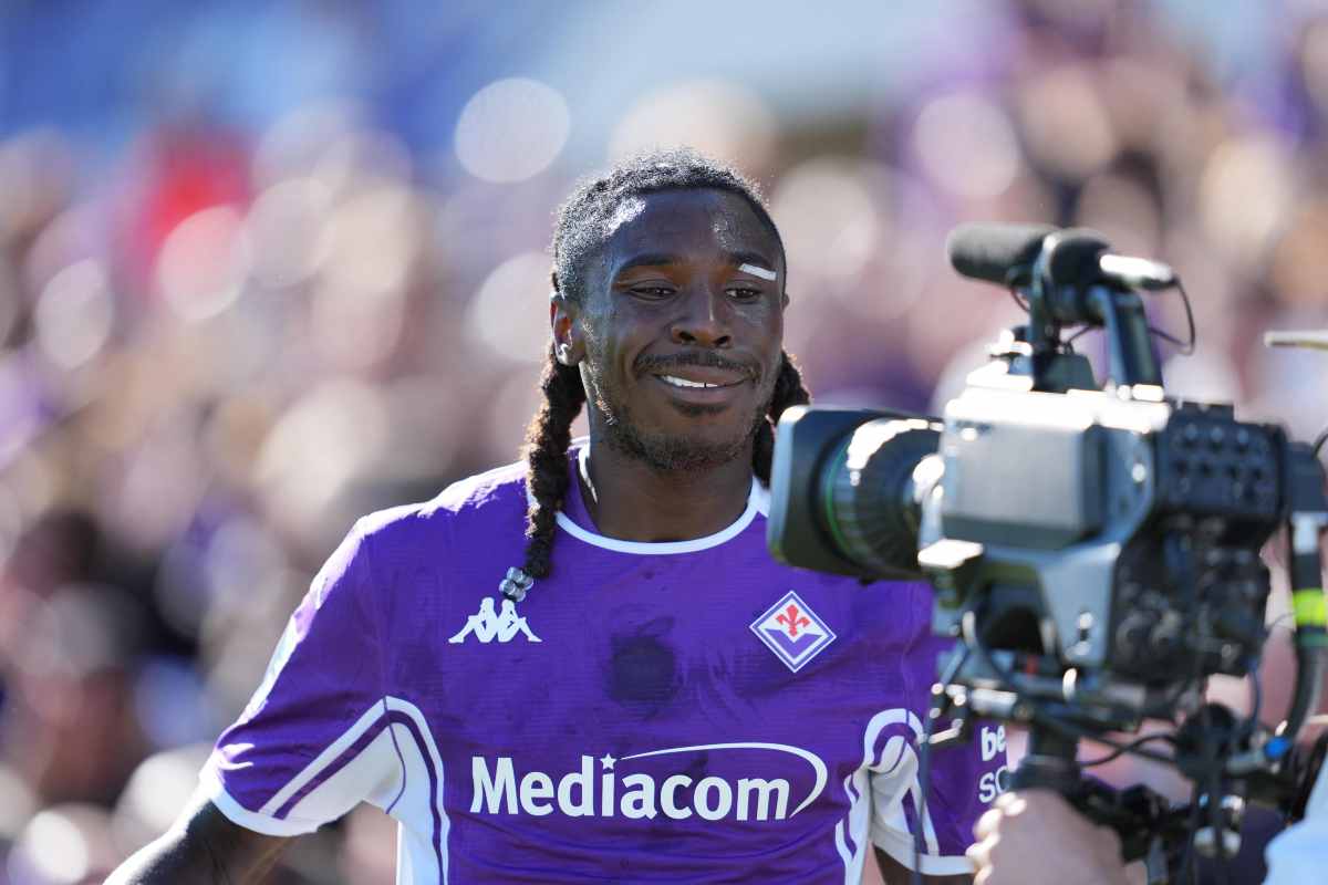 Moise Kean con la maglia della Fiorentina