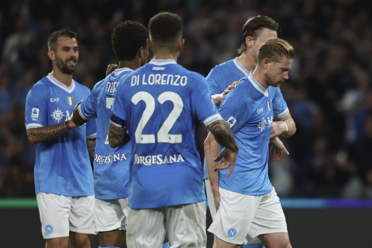 I giocatori azzurri durante Napoli-Inter