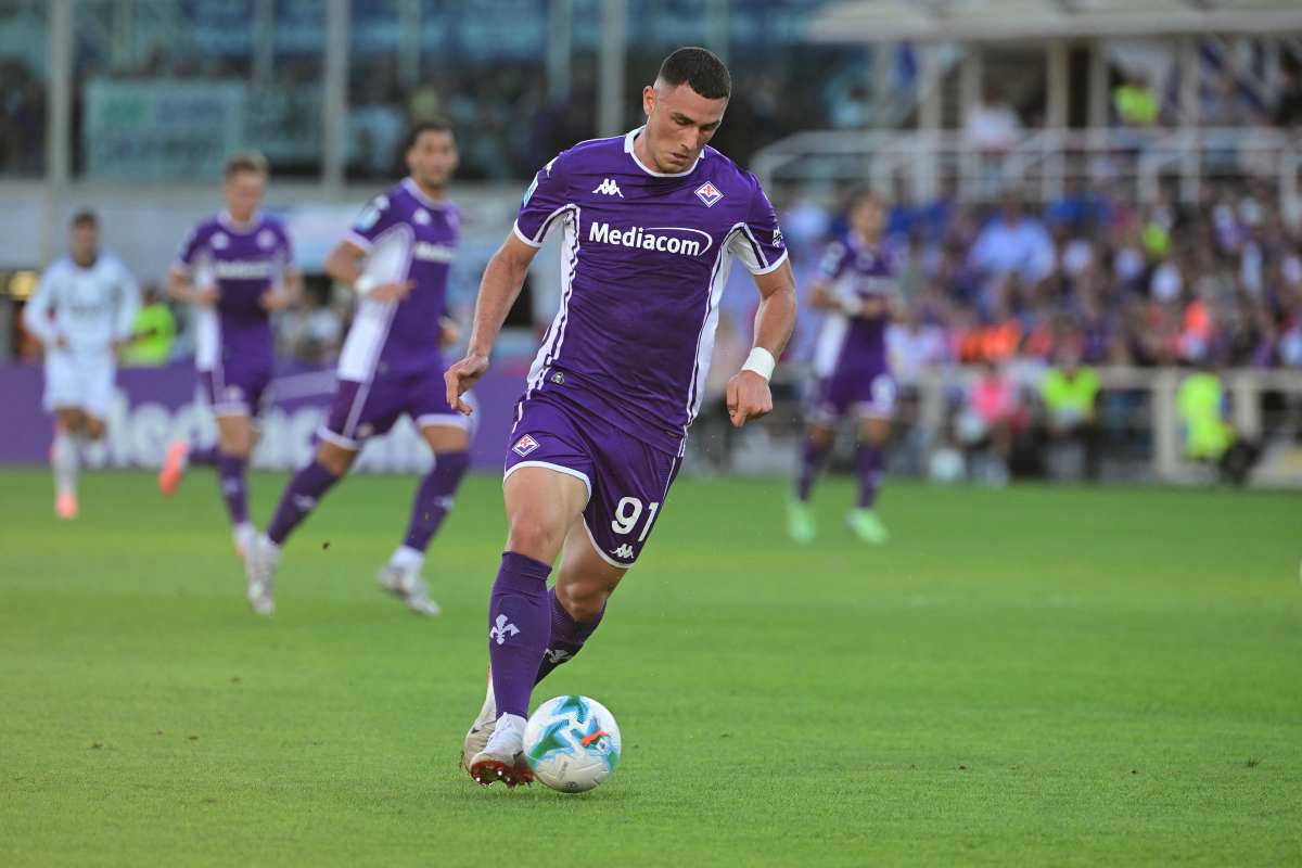 Roberto Piccoli con la maglia della Fiorentina