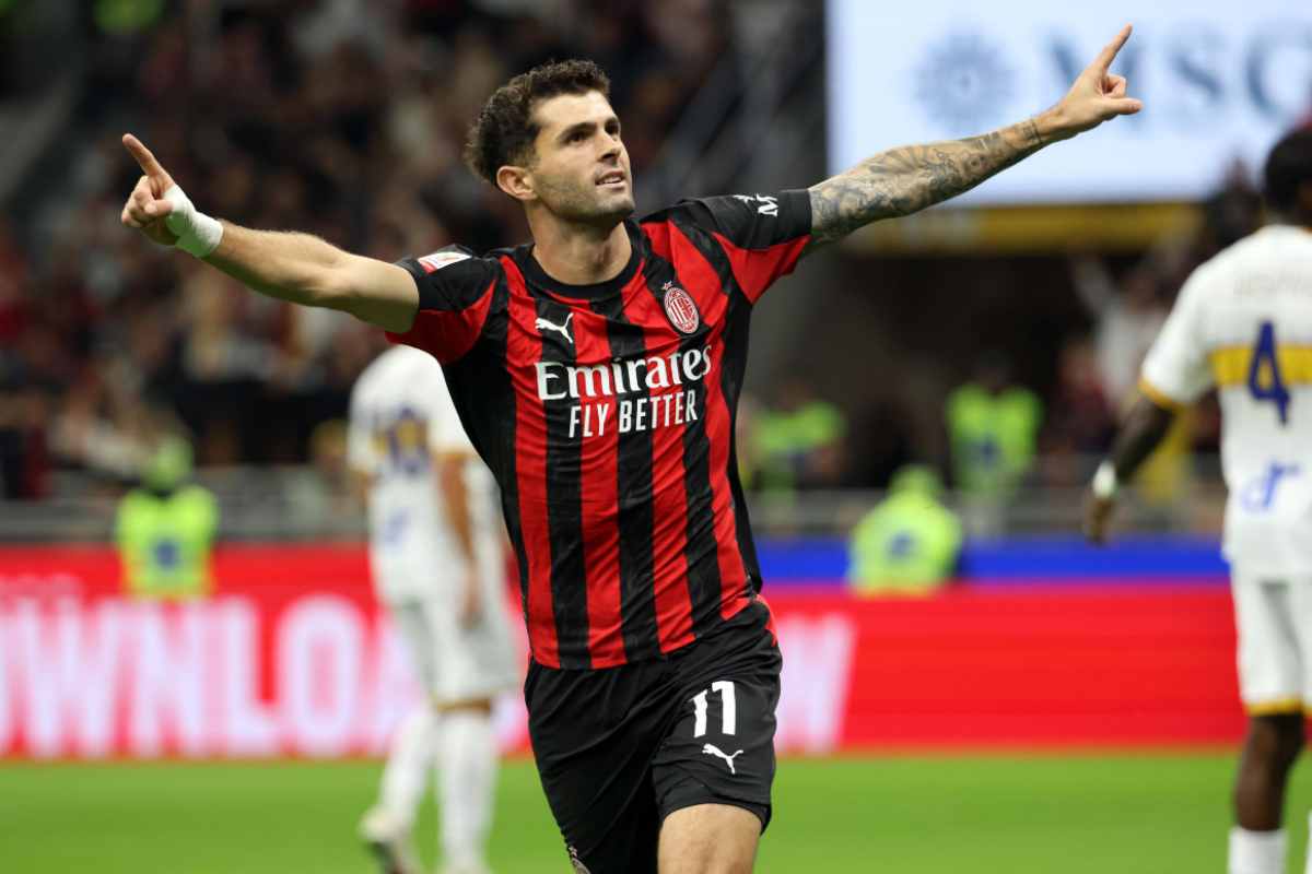 Pulisic con la maglia del Milan