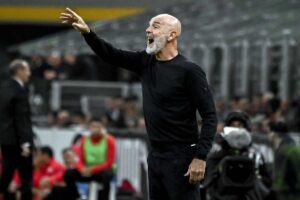 Stefano Pioli sulla panchina del Milan