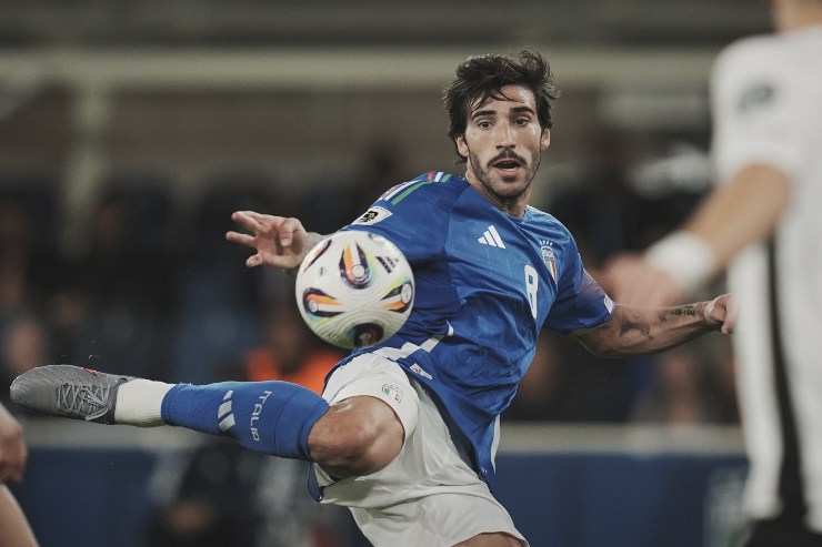 Sandro Tonali con la maglia della nazionale azzurra