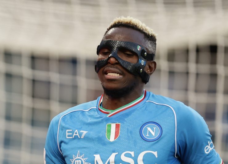 Victor Osimhen in azione col Napoli