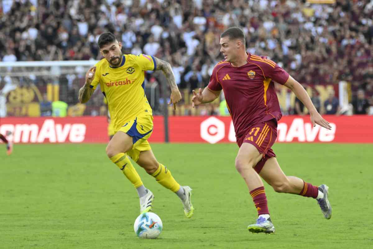 Ewan Ferguson in azione in Roma Verona