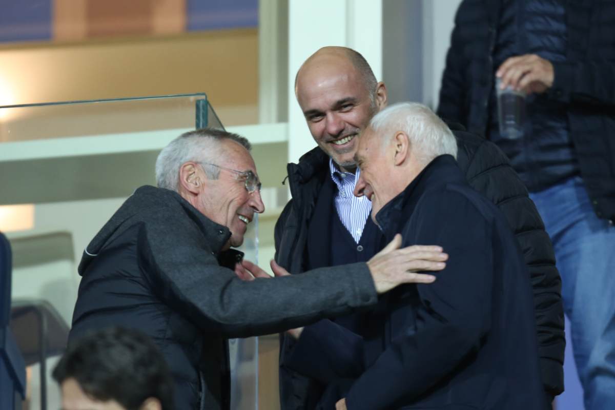 Edy Reja con il presidente dell'Atalanta Percassi
