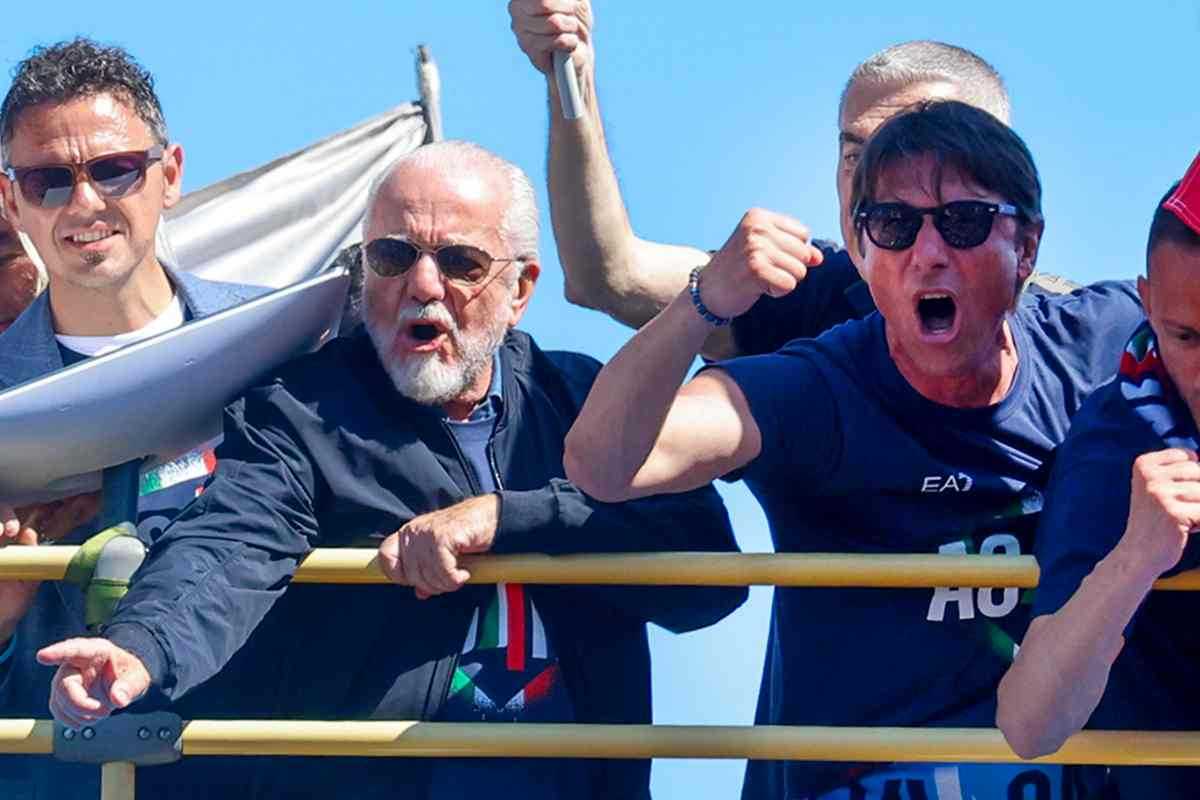De Laurentiis festeggia con Conte lo Scudetto