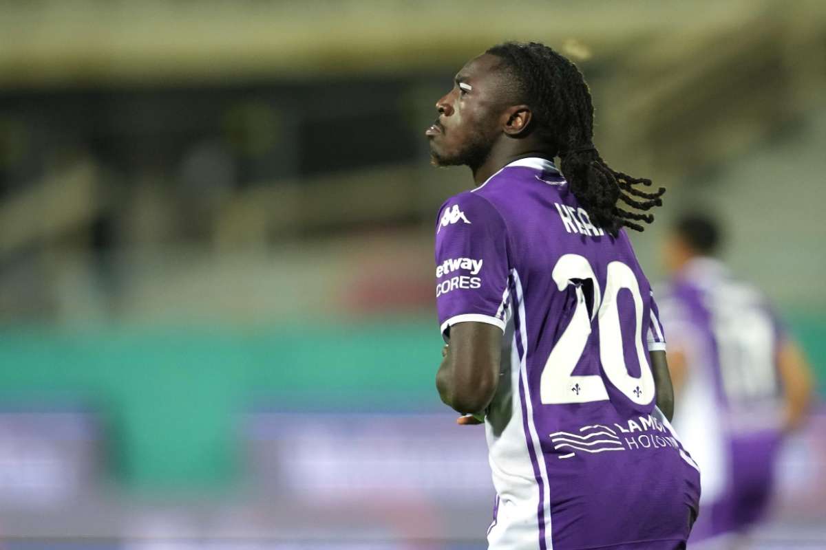 Moise Kean con la maglia della Fiorentina