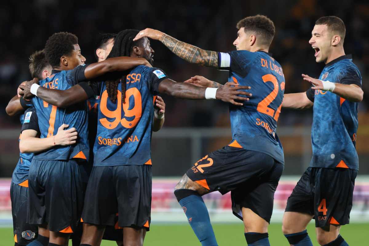 L'esultanza dei giocatori del Napoli