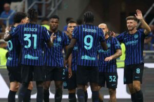 i giocatori dell'Inter in gruppo