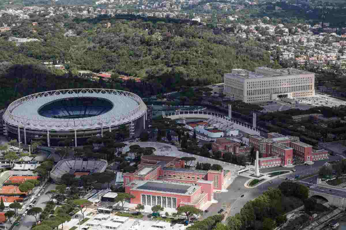 ripresa stadio Olimpico dall'alto